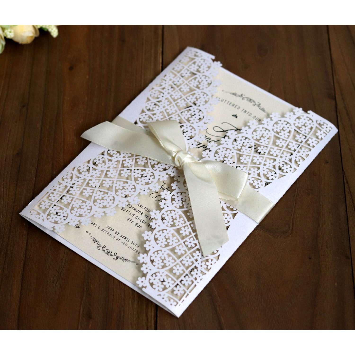 Wedding Invites Reception Card Beautiful Invitation Laser Cut Design